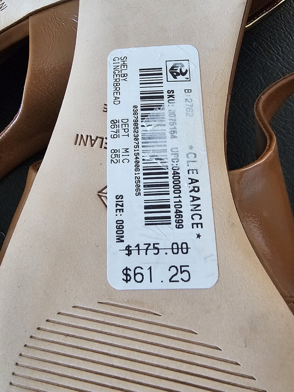 ANTONIO MELANI Neutral Slingback Flats W/Tortoiseshell Buckle Women Sz 8 & 9M - Picture 8 of 8